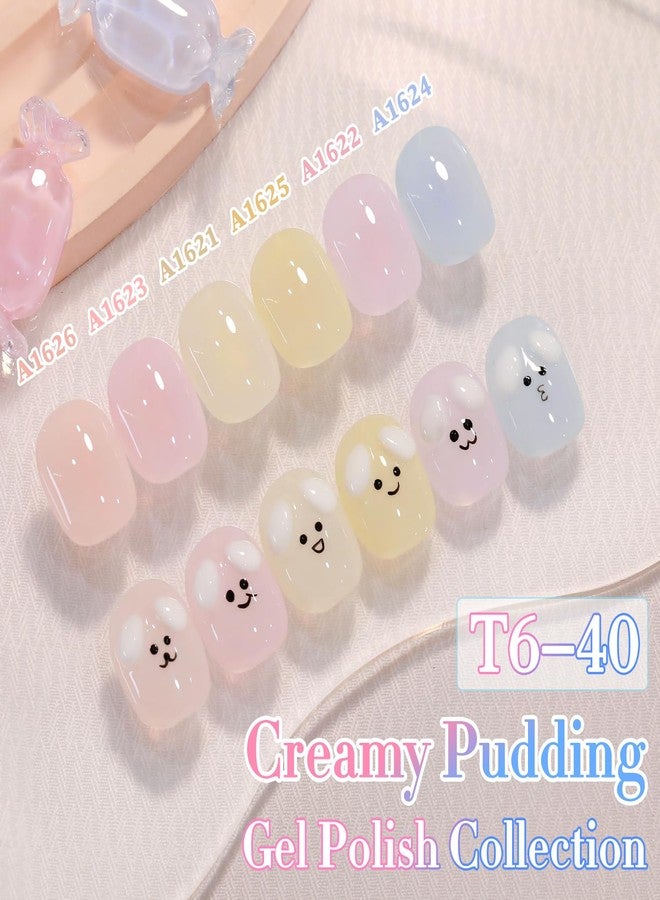 Double Rhythm 0.50 OZ Translucent Gel Polish Same Color Same Bottle Sheer Pastel Neutral Natural Milky 15 ML Jelly UV Nail Art DIY at Home (Blue-A1624) - Image 5